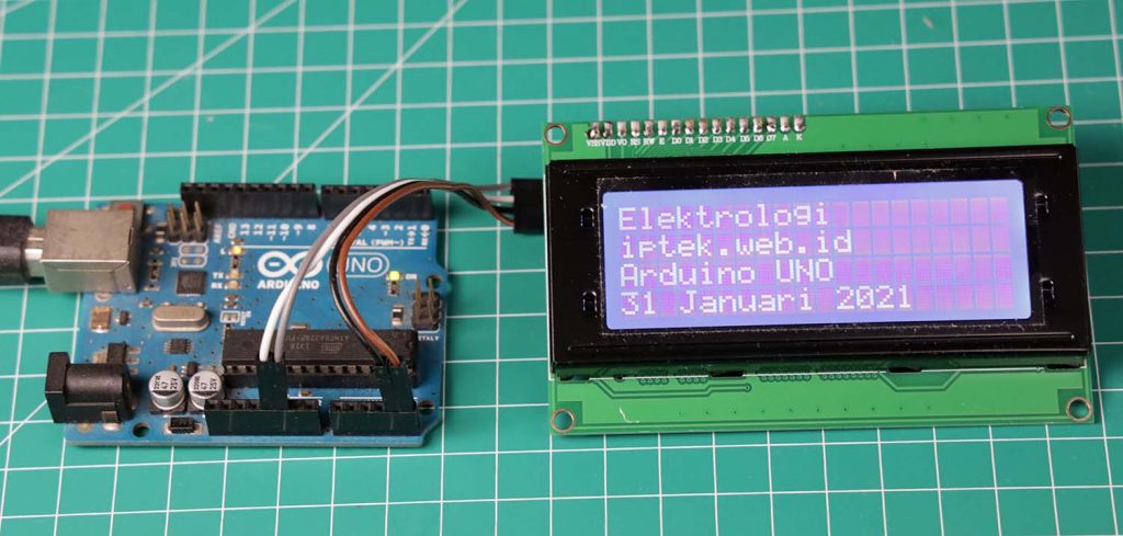 Arduino UNO Dengan Display LCD 204 Serial I2C Elektrologi