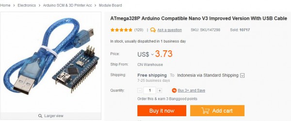 Arduino Nano V3 kloningan