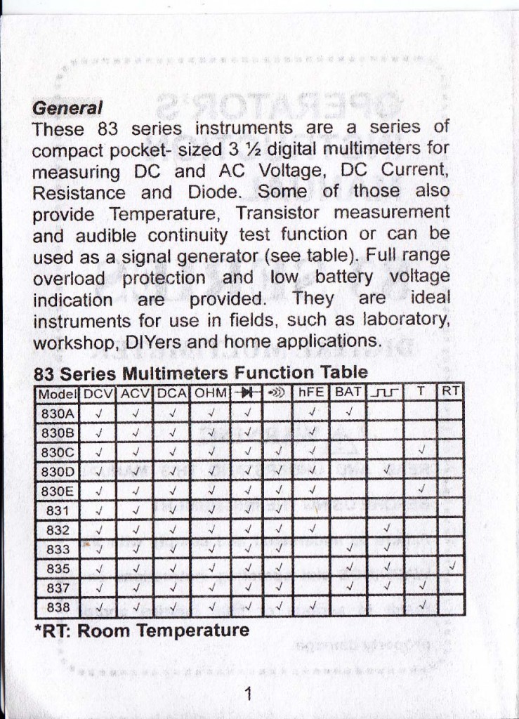 Digital Multimeter Nankai DT830B - Elektrologi