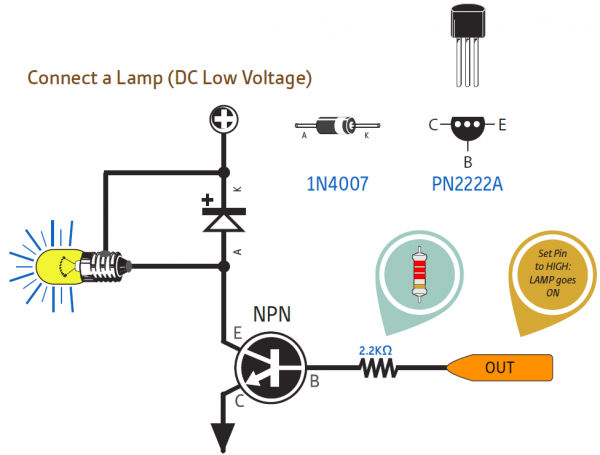 Penguat output digital dengan transistor NPN