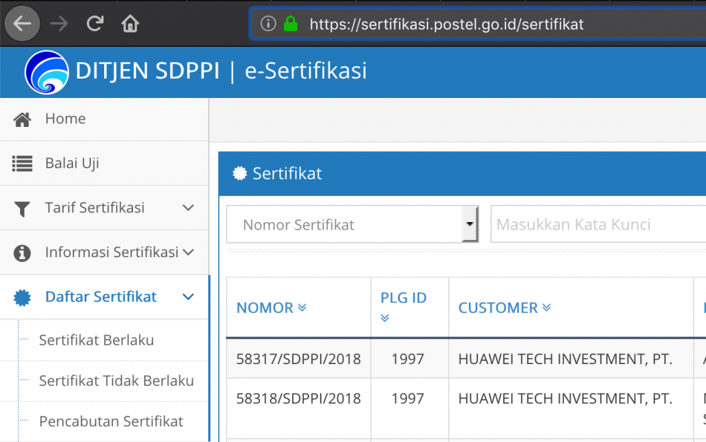 Situs Sertifikasi di Postel