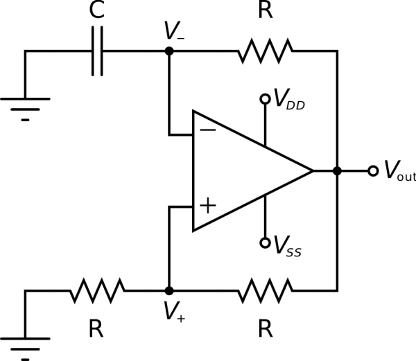 Oscillators with op-amps as clock source circuit